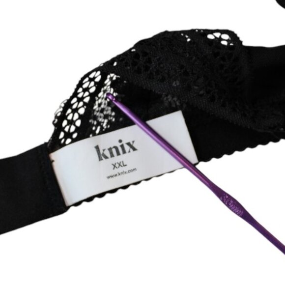 Knix Wireless Bra Black XXL Lace Cross Front Adjustable Straps Lined Cups B134 - Picture 10 of 11